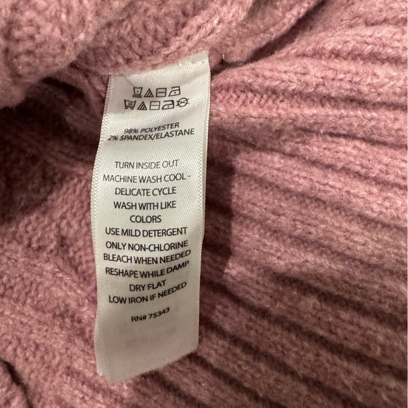 Joie Soft Pink Cable Knit Turtleneck Sweater chunky soft - Picture 7 of 7
